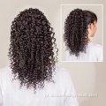 Cabelo falso crespo encaracolado longo rabo de cavalo frontal extensão